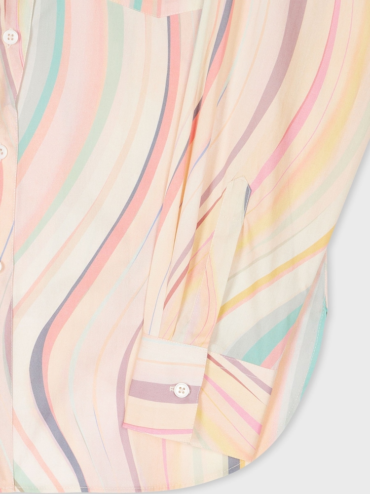 PS Paul Smith 100% Cotton Swirl Print Pink Shirt - Image 6 of 6