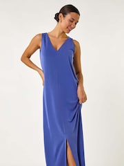 Niebieski - Roman Soft Pique Stretch Midi Dress - Image 1 of 5