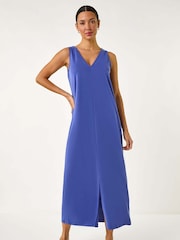 Niebieski - Roman Soft Pique Stretch Midi Dress - Image 2 of 5