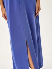 Niebieski - Roman Soft Pique Stretch Midi Dress - Image 5 of 5
