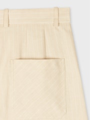 PS Paul Smith Yellow Pleated Pinstripe Shorts - Image 2 of 2
