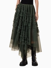 AllSaints Green Jen Tulle Skirt - Image 2 of 9