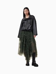 AllSaints Green Jen Tulle Skirt - Image 6 of 9