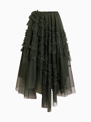 AllSaints Green Jen Tulle Skirt - Image 9 of 9