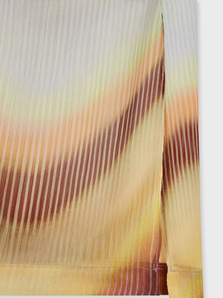 PS Paul Smith Pink Mesh Pleat Swirl Midi Dress - Image 7 of 7 PS Paul Smith Pink Mesh Pleat Swirl Midi Dress - Image 7 of 7