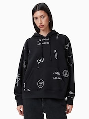 AllSaints Black Stina Talon Hoodie - Image 1 of 6