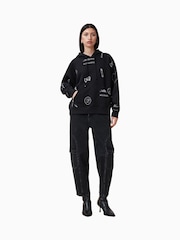 AllSaints Black Stina Talon Hoodie - Image 3 of 6