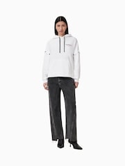 AllSaints White Amore Amphie 100% Organic Cotton Hoodie - Image 3 of 9
