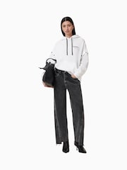 AllSaints White Amore Amphie 100% Organic Cotton Hoodie - Image 4 of 9
