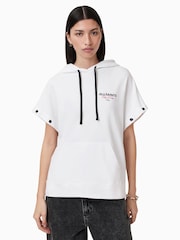 AllSaints White Amore Amphie 100% Organic Cotton Hoodie - Image 5 of 9