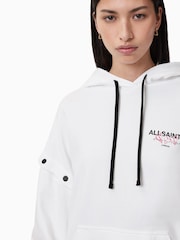 AllSaints White Amore Amphie 100% Organic Cotton Hoodie - Image 6 of 9