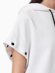AllSaints White Amore Amphie 100% Organic Cotton Hoodie - Image 8 of 9