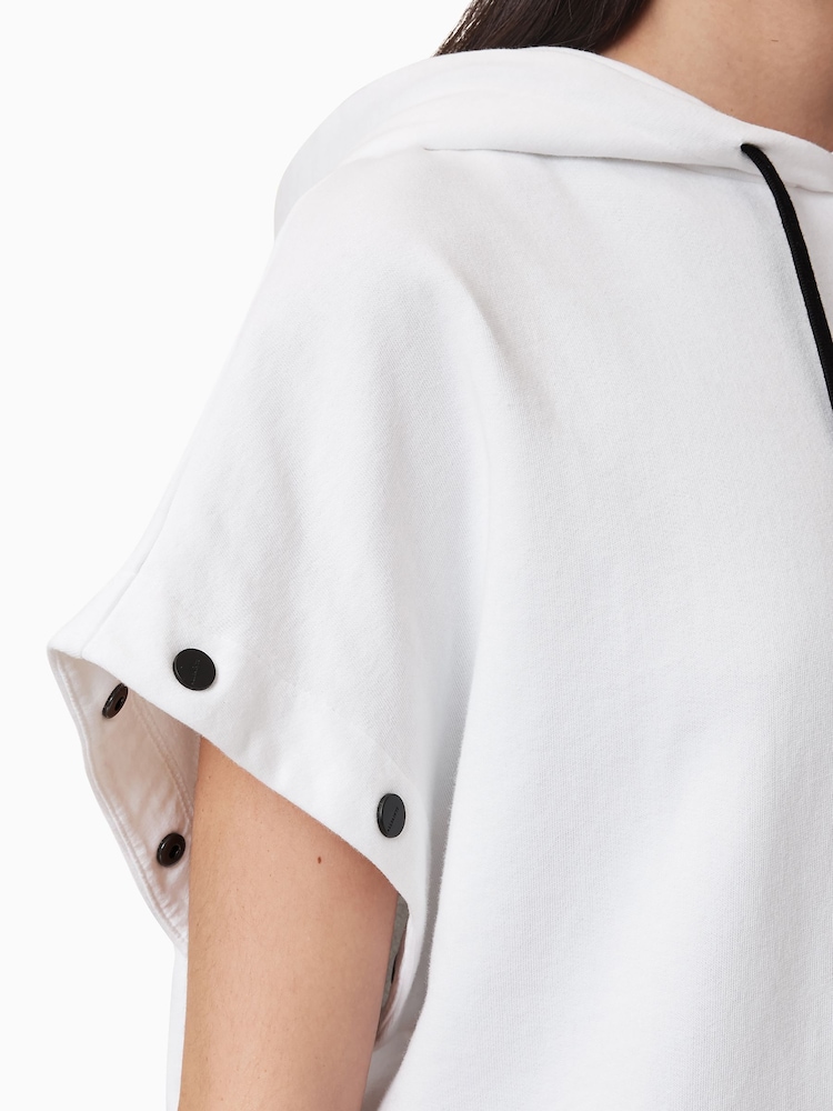 AllSaints White Amore Amphie 100% Organic Cotton Hoodie - Image 8 of 9