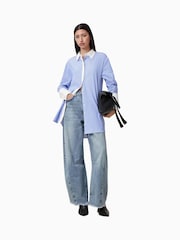 AllSaints Blue Alber Stripe 100% Organic Cotton Dress - Image 3 of 9