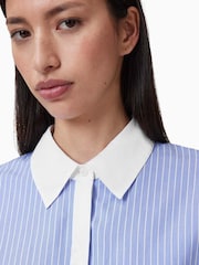 AllSaints Blue Alber Stripe 100% Organic Cotton Dress - Image 7 of 9