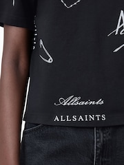 AllSaints Black Stina Lisa 100% Organic Cotton T-Shirt - Image 4 of 6