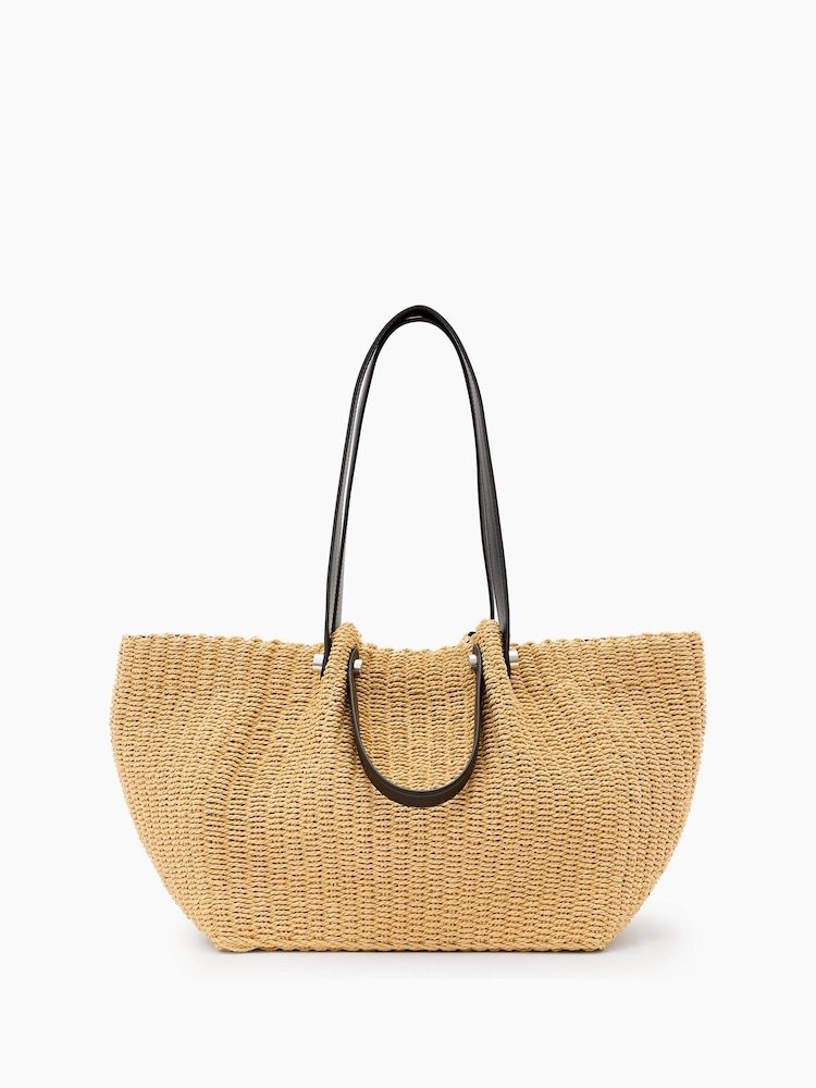AllSaints Cream Allington Paper Tote - Image 1 of 7