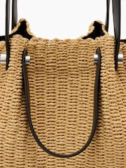 AllSaints Cream Allington Paper Tote - Image 4 of 7