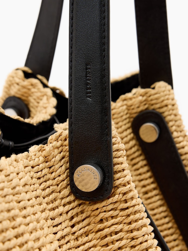 AllSaints Cream Allington Paper Tote - Image 5 of 7
