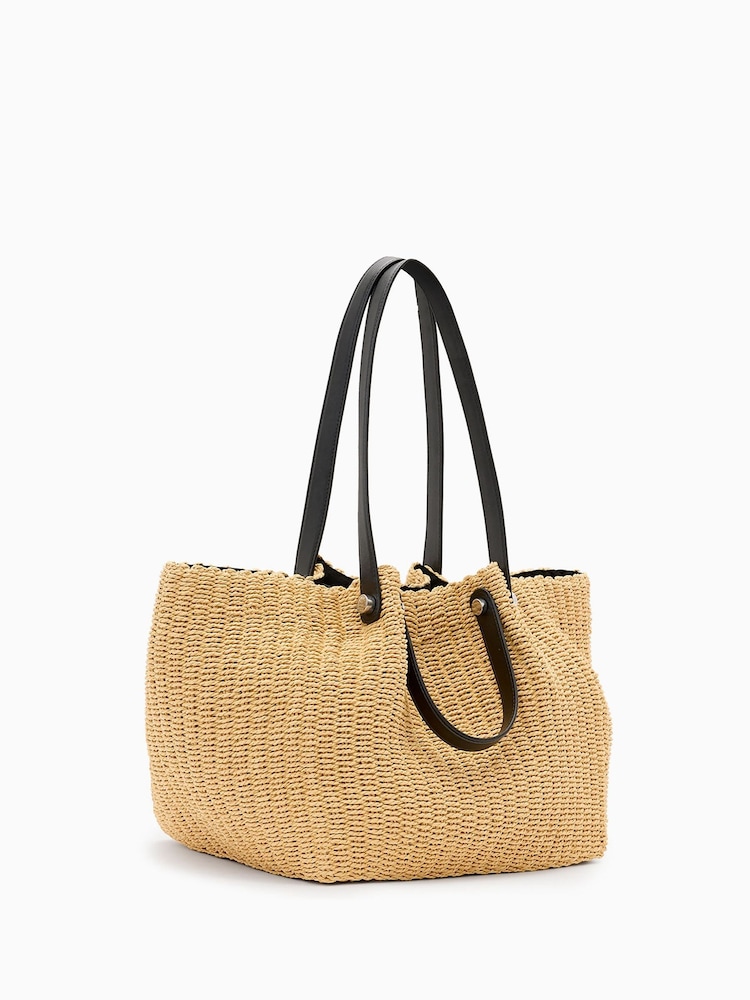 AllSaints Cream Allington Paper Tote - Image 7 of 7