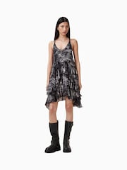 AllSaints Grey Cavarly Mini Dress - Image 1 of 7