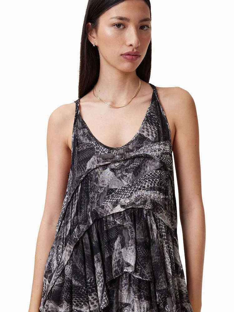 AllSaints Grey Cavarly Mini Dress - Image 2 of 7