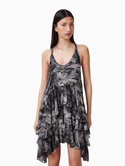 AllSaints Grey Cavarly Mini Dress - Image 3 of 7
