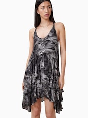 AllSaints Grey Cavarly Mini Dress - Image 5 of 7