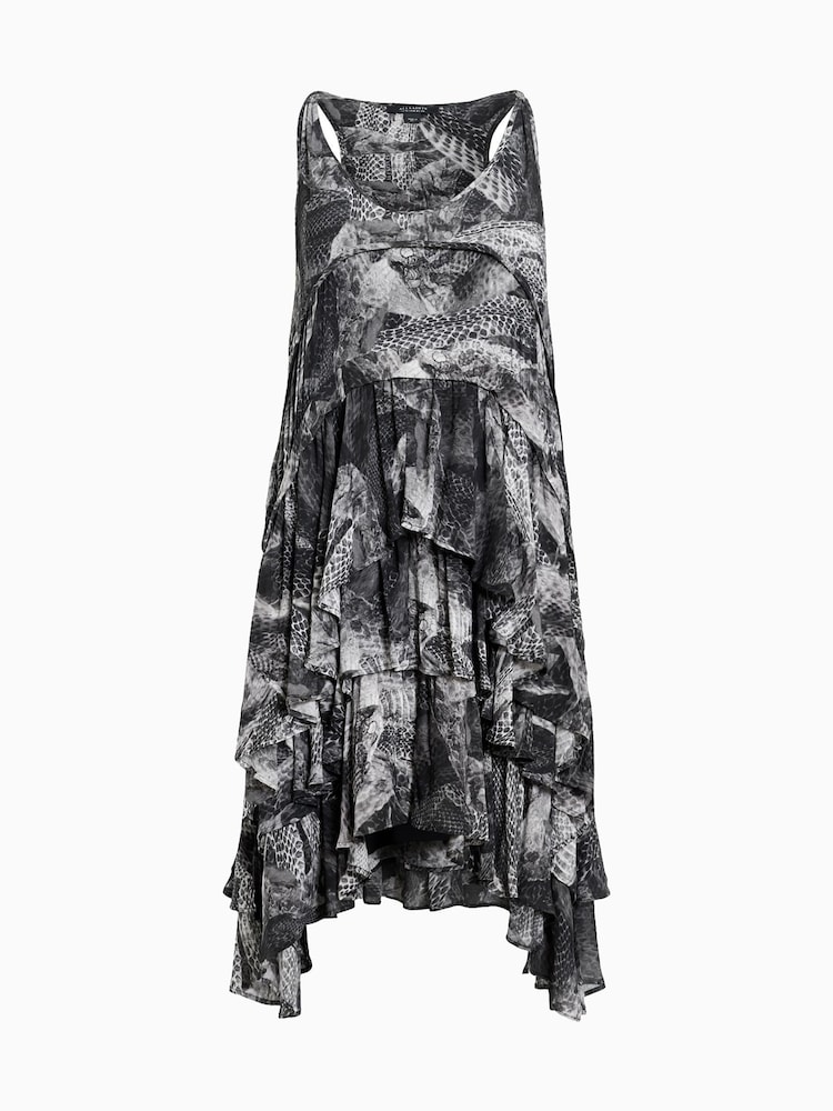 AllSaints Grey Cavarly Mini Dress - Image 7 of 7
