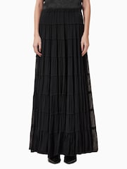 AllSaints Black Eva Maxi Skirt - Image 4 of 8