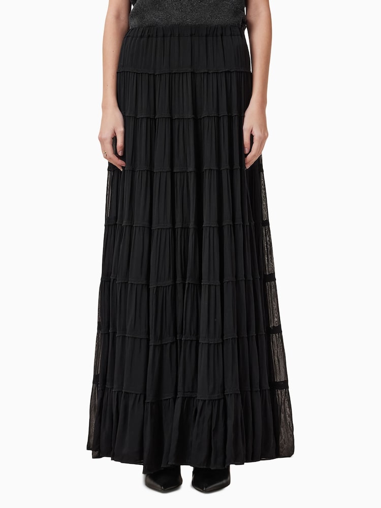 AllSaints Black Eva Maxi Skirt - Image 4 of 8