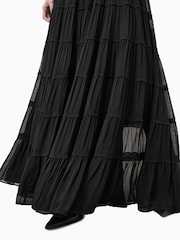 AllSaints Black Eva Maxi Skirt - Image 6 of 8