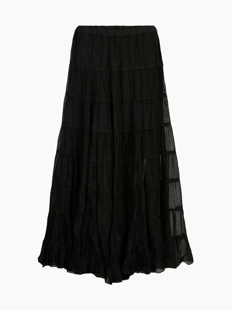 AllSaints Black Eva Maxi Skirt - Image 7 of 8