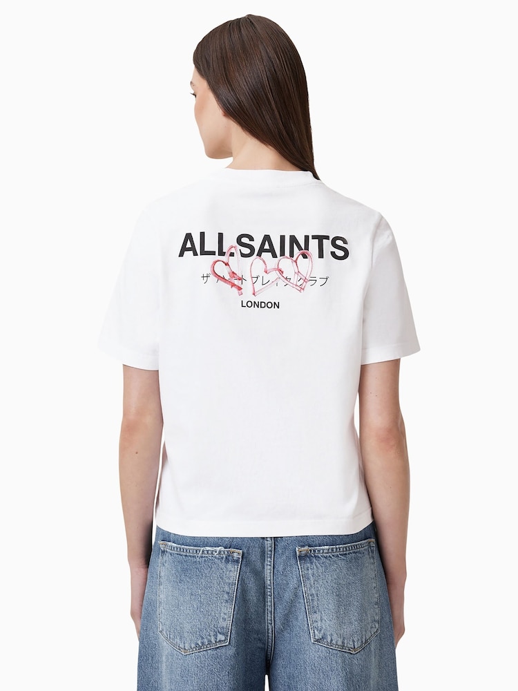 AllSaints White Amore Lisa 100% Organic Cotton T-Shirt - Image 2 of 7