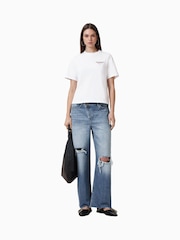 AllSaints White Amore Lisa 100% Organic Cotton T-Shirt - Image 3 of 7