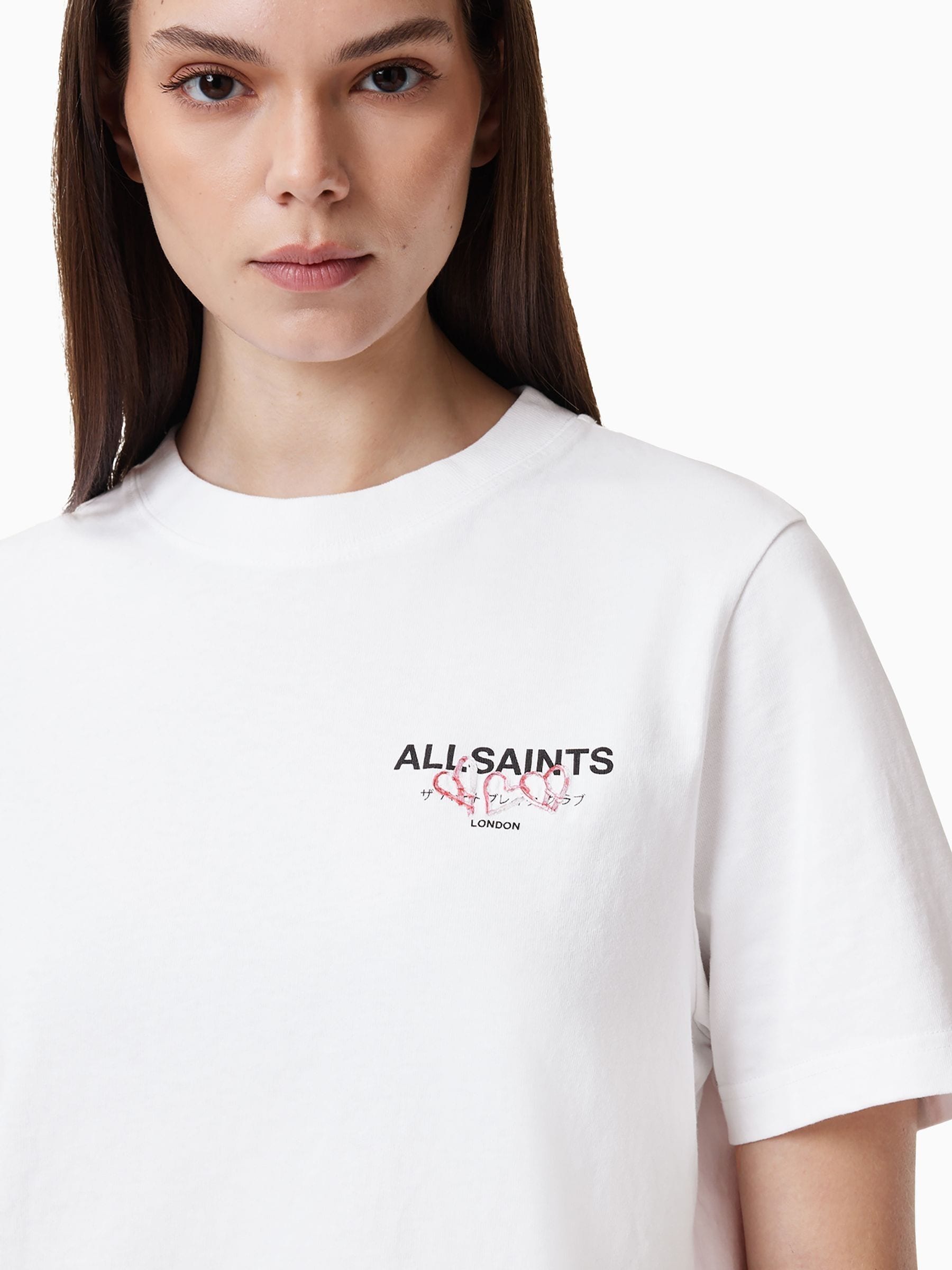 Buy AllSaints White Amore Lisa Cotton T-Shirt from the Next UK