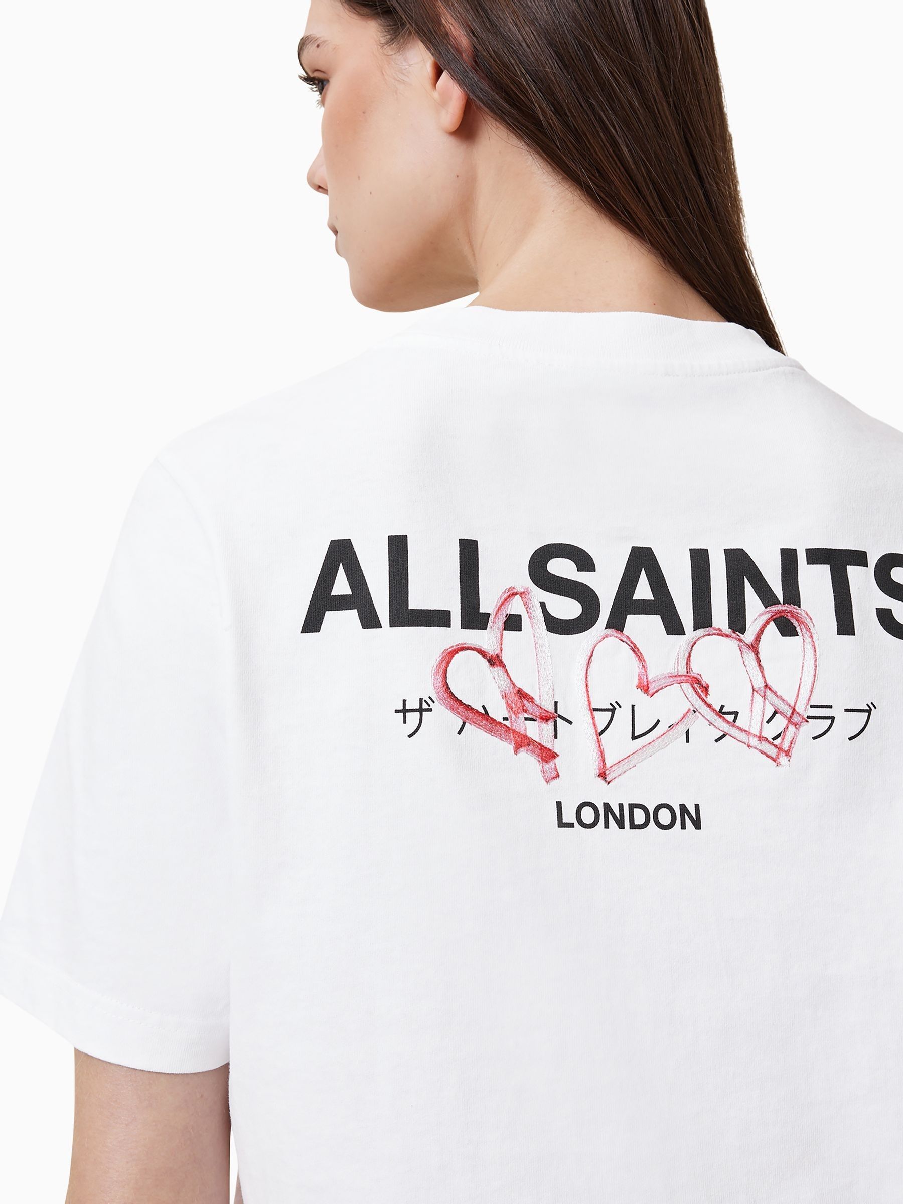 Buy AllSaints White Amore Lisa Cotton T-Shirt from the Next UK