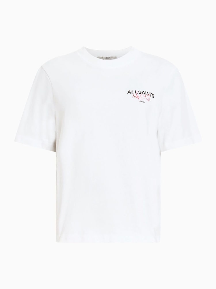 AllSaints White Amore Lisa 100% Organic Cotton T-Shirt - Image 7 of 7