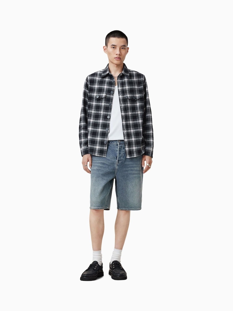 AllSaints Blue Switch Shorts - Image 5 of 8