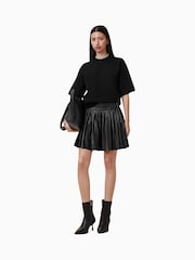 AllSaints Black Vena Lea Kilt Skirt - Image 3 of 8