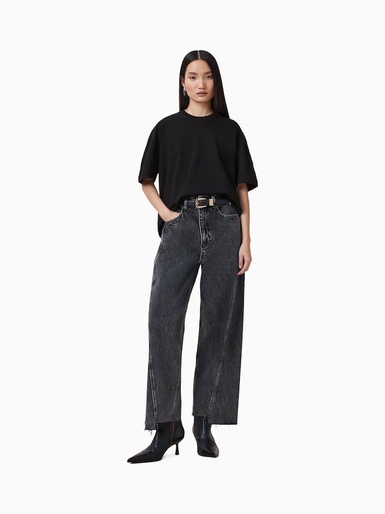 AllSaints Black Fuse Etta 100% Cotton T-Shirt - Image 3 of 6