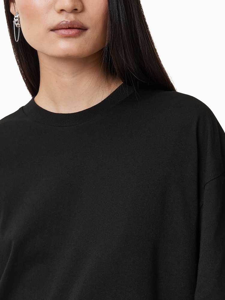 AllSaints Black Fuse Etta 100% Cotton T-Shirt - Image 4 of 6