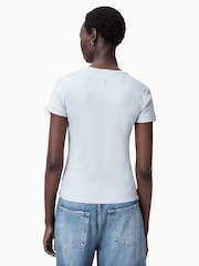 AllSaints Blue Stevie 100% Organic Cotton T-Shirt - Image 4 of 7