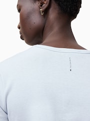 AllSaints Blue Stevie 100% Organic Cotton T-Shirt - Image 6 of 7