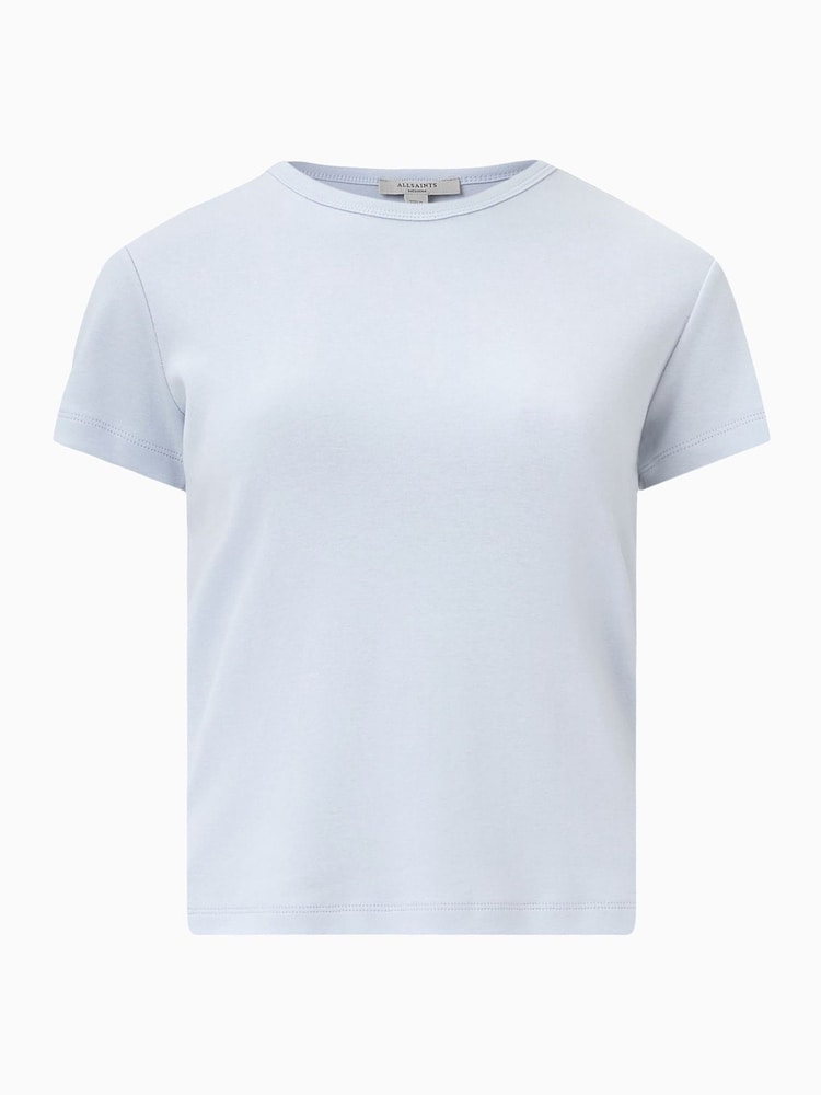 AllSaints Blue Stevie 100% Organic Cotton T-Shirt - Image 7 of 7