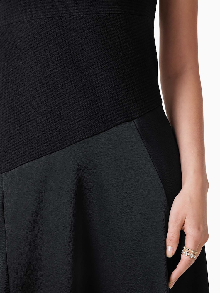 AllSaints Black Pia Satin Dress - Image 3 of 8