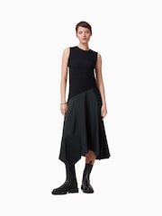 AllSaints Black Pia Satin Dress - Image 5 of 8
