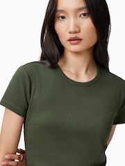 AllSaints Green Stevie 100% Organic Cotton T-Shirt - Image 2 of 7