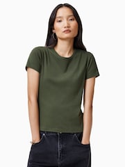 AllSaints Green Stevie 100% Organic Cotton T-Shirt - Image 4 of 7