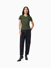 AllSaints Green Stevie 100% Organic Cotton T-Shirt - Image 5 of 7